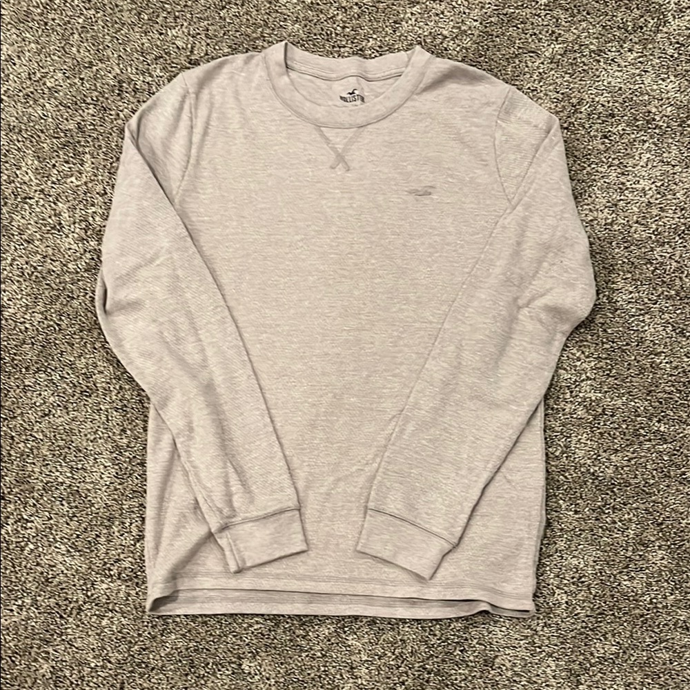 Men’s light brown waffle crew long sleeve
